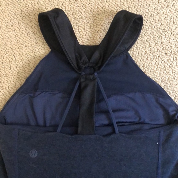 Lulu high neck racer back tank top built in bra - Picture 3 of 3